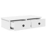 Wall Shelf with Drawers White 60x28x15 cm Engineered Wood 859941