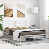 Metal Bed Frame without Mattress with Headboard White 160x200cm 352371
