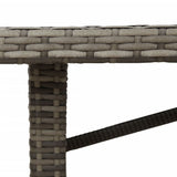 Garden Table with Acacia Wood Top Grey 190x80x74 cm Poly Rattan 365310