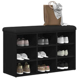 Shoe Bench with Shelf Black 82 x 32 x 50 cm Engineered wood 862987