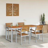 Garden Dining Set 5 pcs Grey and brown Solid acacia wood 3284363