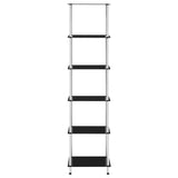 6-Tier Shelf Black 40x40x160 cm Tempered Glass 249512