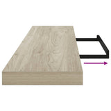 Floating Wall Shelf Oak 120x23.5x3.8 cm MDF 323883