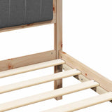 Bed Frame with Headboard Dark Grey 200 x 200 cm Solid Pine Wood 3394239