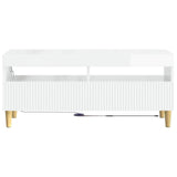 LED TV Cabinet High Gloss White Engineered Wood 896769