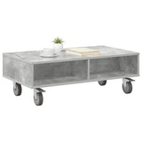Side Table with Wheels Concrete Grey 90 x 50 x 30 cm 891019