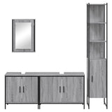 4 Piece Bathroom Furniture Set Grey Sonoma Engineered Wood 3214813