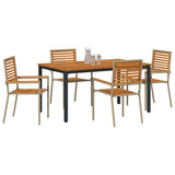 Garden Dining Set 4 pcs Beige Poly Rattan 3365498