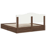 Storage Bed with Drawer Brown Oak 200 x 200 cm Engineered Wood 3413477