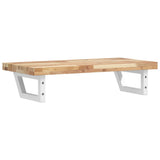 Basin Shelf Wall Mounted Steel and Solid Wood Acacia 3302690