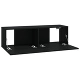 Wall TV Cabinets 2 pcs Black 100x30x30 cm Engineered Wood 804545