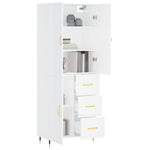 Highboard White 69.5x34x180 cm Engineered Wood 3195883