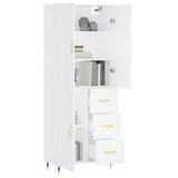Highboard White 69.5x34x180 cm Engineered Wood 3195883