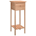 ZNTS Side Table with Drawer 25x25x60cm Solid Wood Walnut 350343