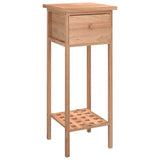 ZNTS Side Table with Drawer 25x25x60cm Solid Wood Walnut 350343