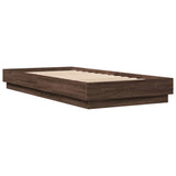 Bed Frame without Mattress Brown Oak 100x200 cm Engineered Wood 839601