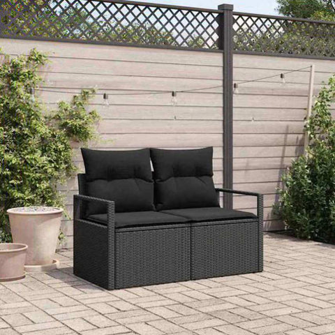 Garden Sofa Black 120 x 62 x 69cm Poly Rattan 42006771
