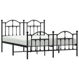 Metal Bed Frame without Mattress with Footboard Black 135x190cm 353456