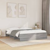 Bed Frame without Mattress Grey Sonoma 150x200 cm King Size Engineered Wood 3295651