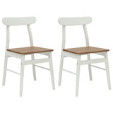 Dining Chair 2 pcs White and Natural 43 x 44.5 x 77 cm 42020488