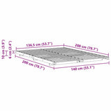 Bed Frame White 140 x 200 cm Solid Pine Wood 873071