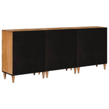 Sideboard 3 pcs Natural 60 x 33.5 x 75 cm Solid Mango Wood 3310095