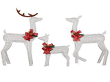 3-Piece Lighted Christmas Reindeer Family Set Outdoor Decorations, Weather Proof 2D Deer Family Set 92590347