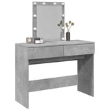Dressing Table with LED Concrete Grey 100x40x130 cm 848195