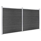 Fence Panel Set WPC 353x186 cm Black 3070429