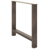 Dining Table Legs Natural Steel 2 pcs 90x cm Steel 4013319