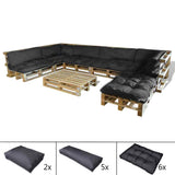 Pallet Sofa Cushion 13 pcs Grey 120 x 80 x 10 cm Fabric 41518