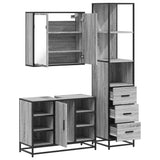 3 Piece Bathroom Furniture Set Grey Sonoma Engineered Wood 3301153