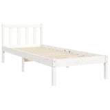 Bed Frame without Mattress White Small Single Solid Wood Pine 3193167
