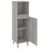 Bathroom Cabinet Grey sonoma Engineered wood, solid eucalyptus wood 819810