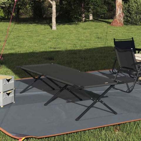 Folding Camping Bed Folding Manual Black Oxford fabric 42003187