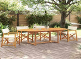 4 Piece Folding Garden Chairs Cream White Fabric 3208916