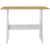 Dining Table with Bench REINE Honey Brown&White Solid Wood Pine 327253