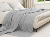Throw Blankets 6 pcs Grey 240 x 220 cm Fleece 42017059