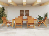 Garden Dining Set Folding 7 pcs Brown Solid Acacia Wood 3375628