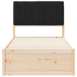 Bed Frame with Upholstered Headboard Black 90 x 190 cm 877806