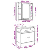 Bathroom Furniture Set with Shelf 2 pcs Brown Engineered wood 3332499