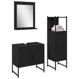 Bathroom Furniture Set with Door 3 pcs Black 33 x 33 x 102.5 cm 3334359