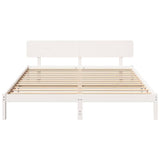 Bed Frame with Headboard White 180 x 200 cm Solid Pine Wood 872096
