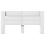 Storage Headboard with LED White Engineered Wood 3418700