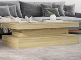 Coffee Table with LED Lights Sonoma Oak 90x50x40 cm 839849