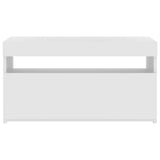 TV Cabinet with LED Lights High Gloss White 75x35x40 cm 804403