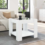 Coffee Table with LED White 53x53x45 cm Engineered Wood 847539
