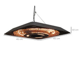 2000W Electric Hanging Patio Heater Ceiling Mounted Halogen Heating Indoor Outdoor with Remote T3398P322174