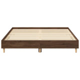 Bed Frame Brown Oak Engineered wood, Solid Eucalyptus wood Double 3328723