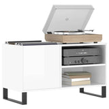 Record Cabinet High Gloss White 85x38x48 cm Engineered Wood 831710